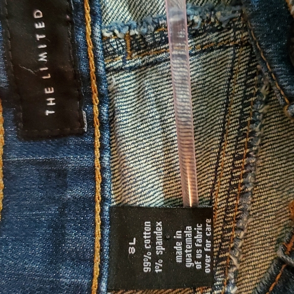 THE LIMITED Womens Long Indigo Blue 5-Pocket Mid-Rise Jeans-EUC-Sz 8L - Picture 11 of 17